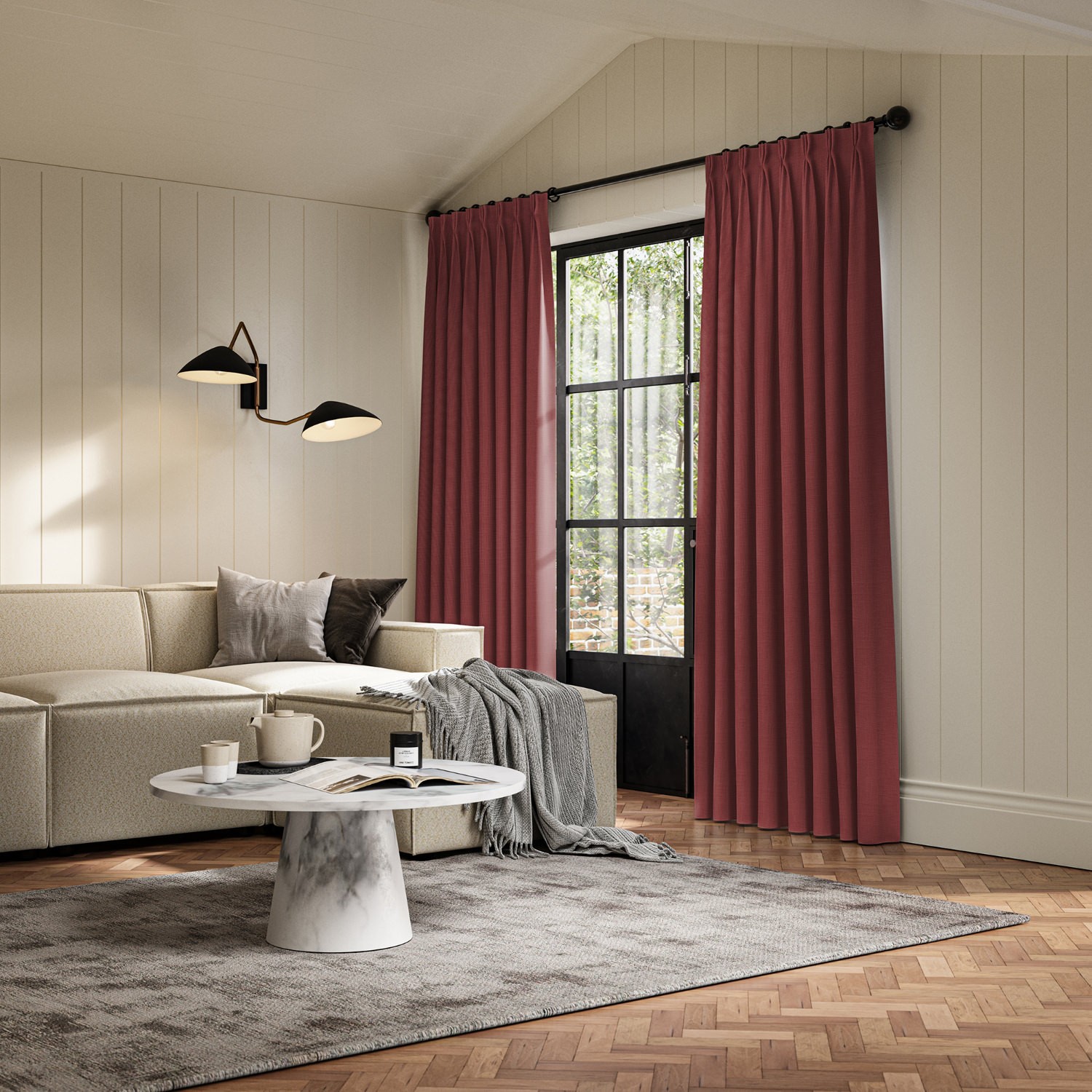 dusen cranberry plain curtain