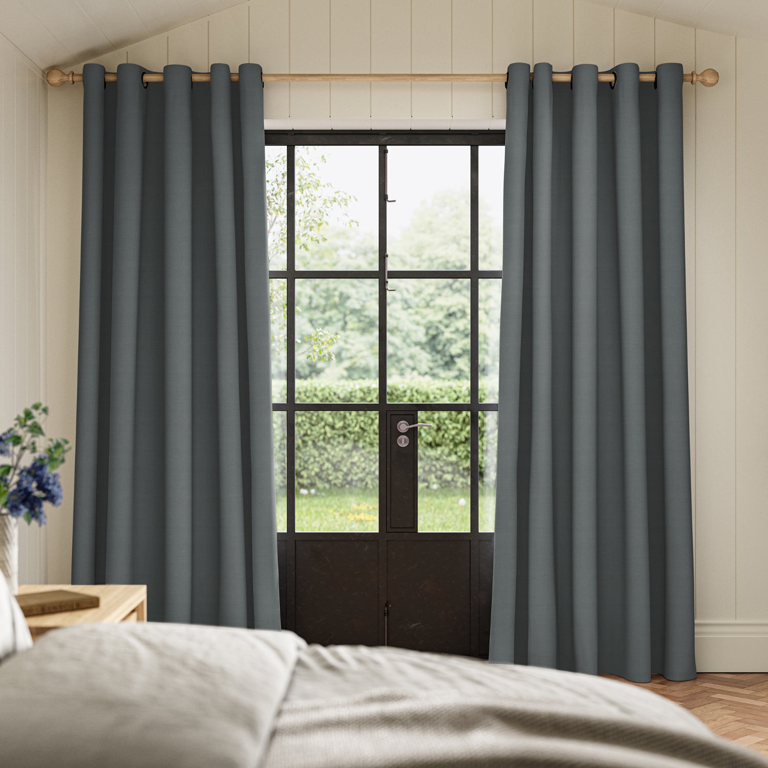 dusen denim plain curtain