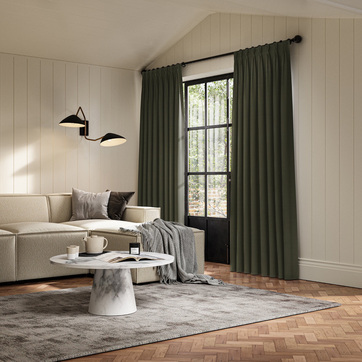 dusen khaki plain curtain