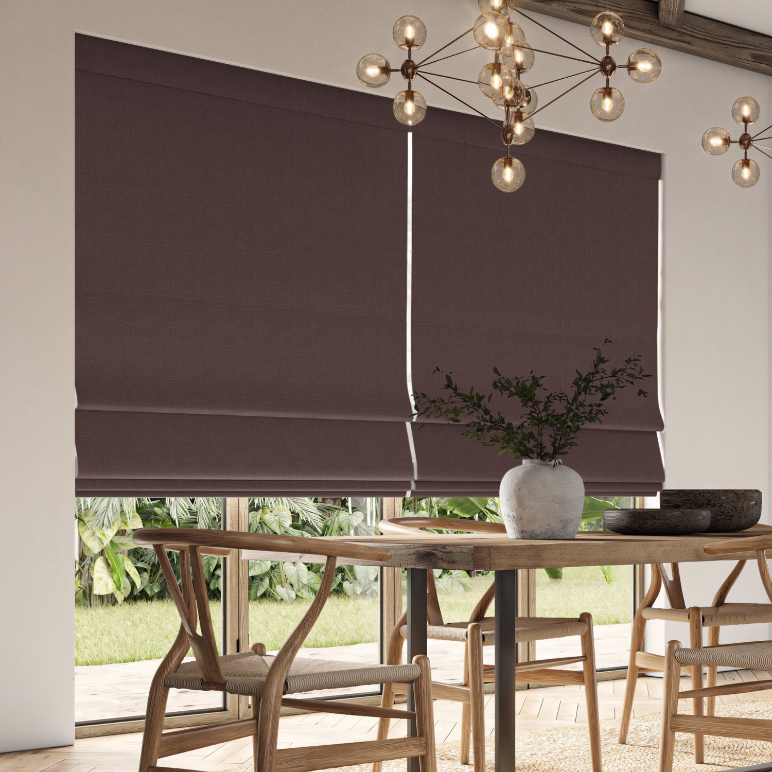 dusen mulberry plain roman blind
