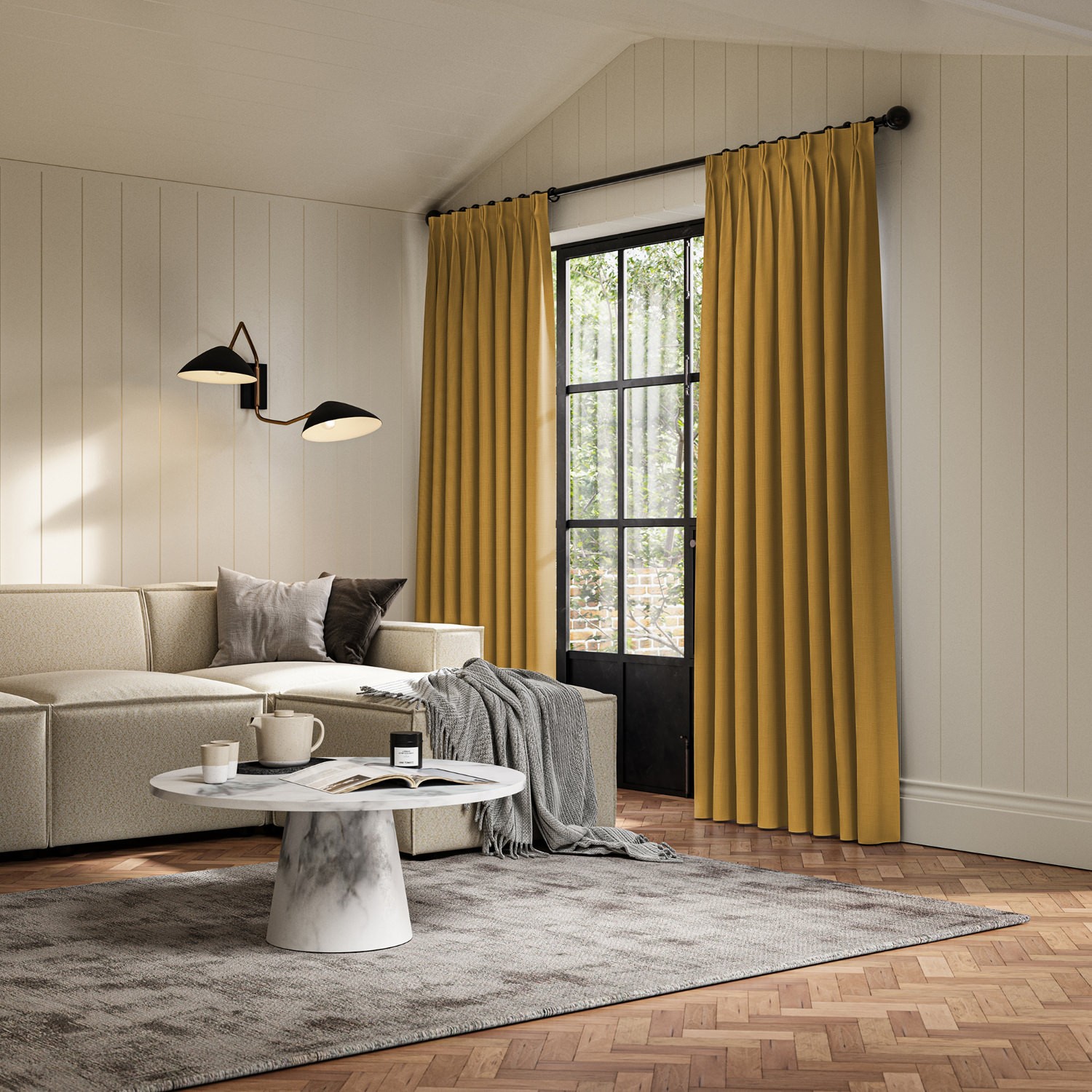 dusen ochre plain curtain