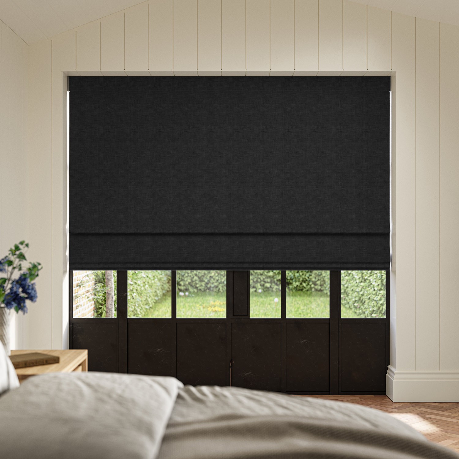 dusen onyx plain roman blind