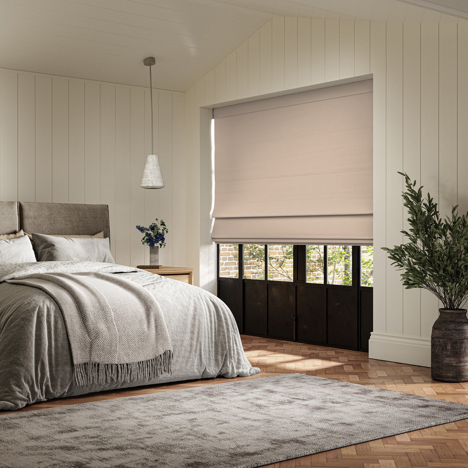 dusen plaster plain roman blind