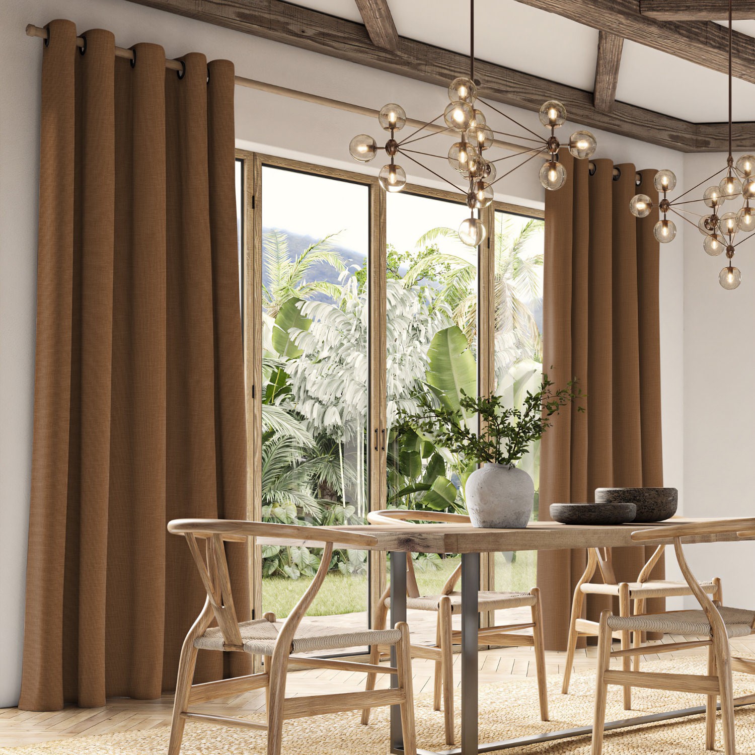 dusen rust plain curtain