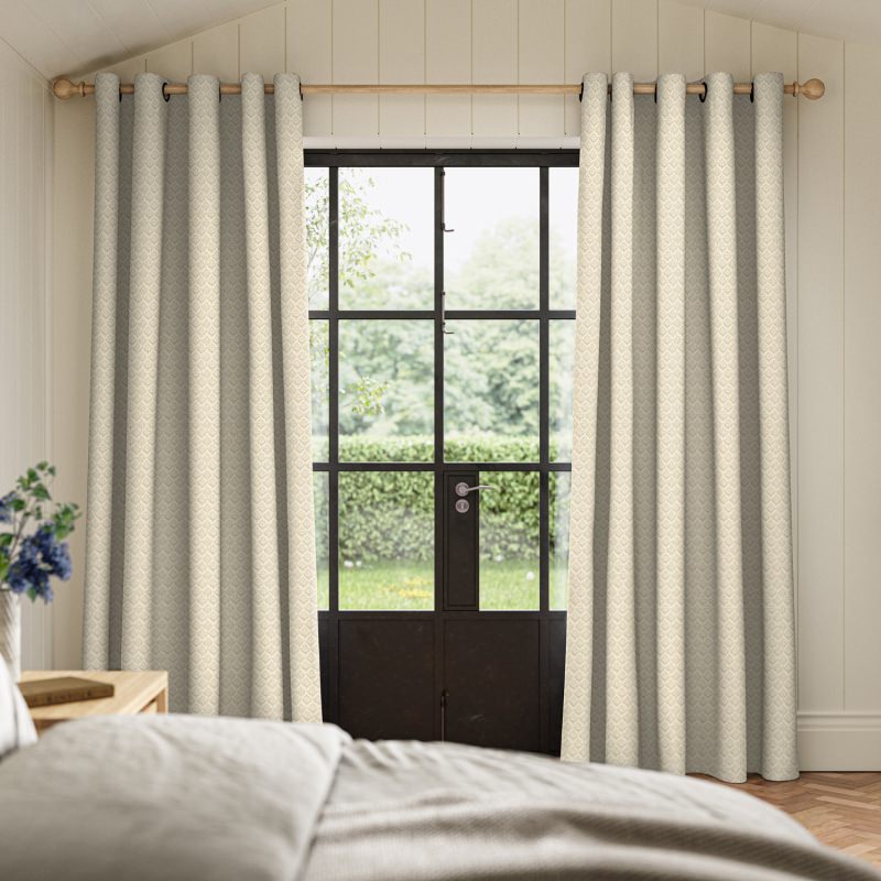 Dustin Sand Printed Curtain with a relaxed and subtle textured print in a sandy neutral.