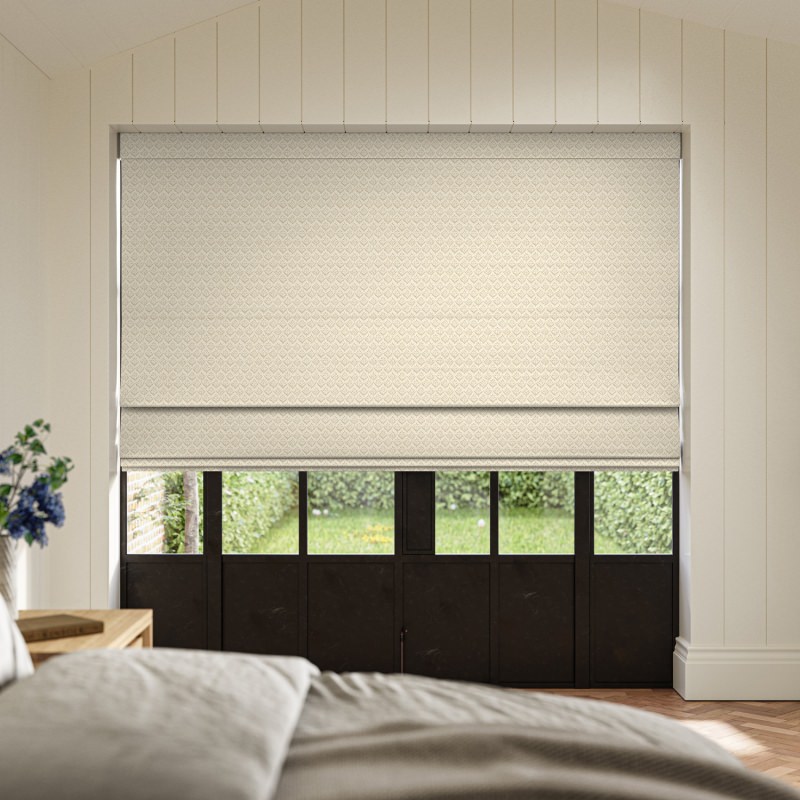 Dustin Sand Printed Roman Blind with a relaxed and subtle textured print in a sandy neutral