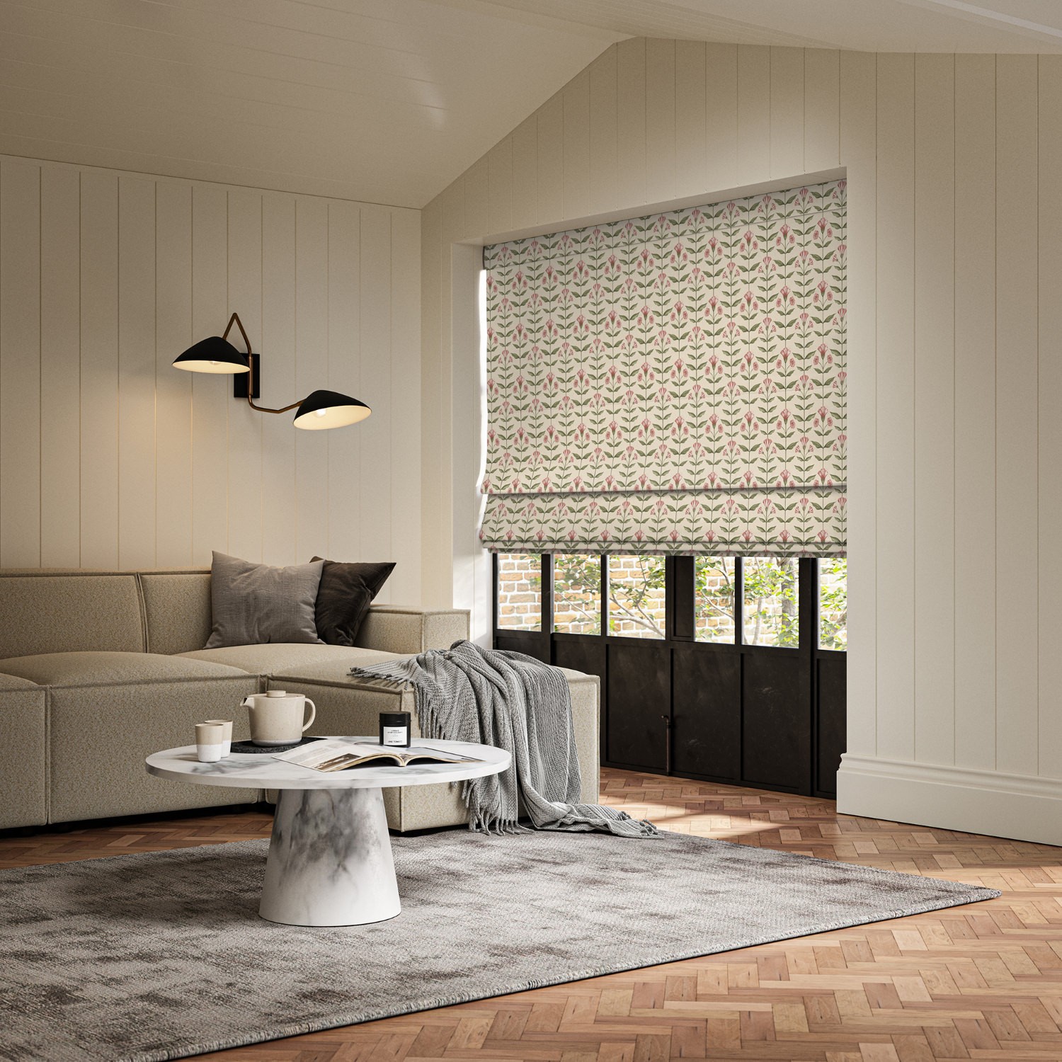 ellianna cherry printed roman blind
