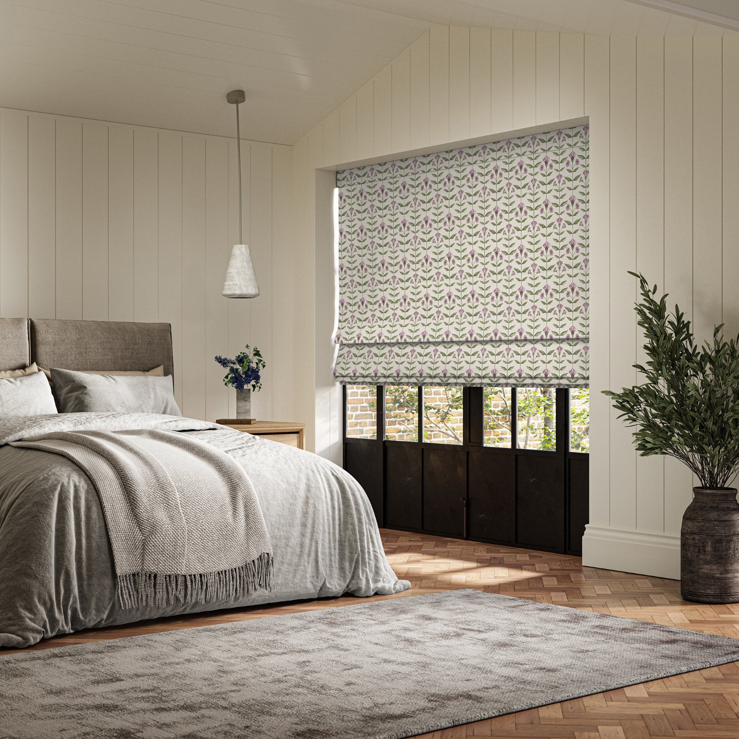 ellianna heather printed roman blind