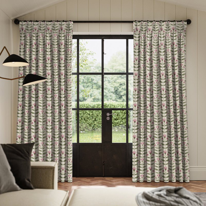 Ellianna Petal Printed Curtain with a charming floral print in delicate