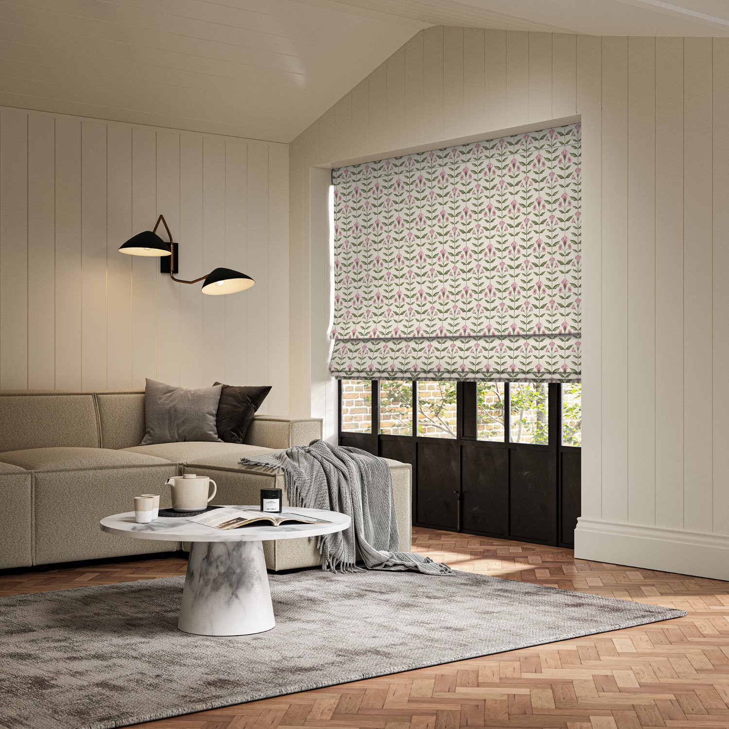 ellianna petal printed roman blind