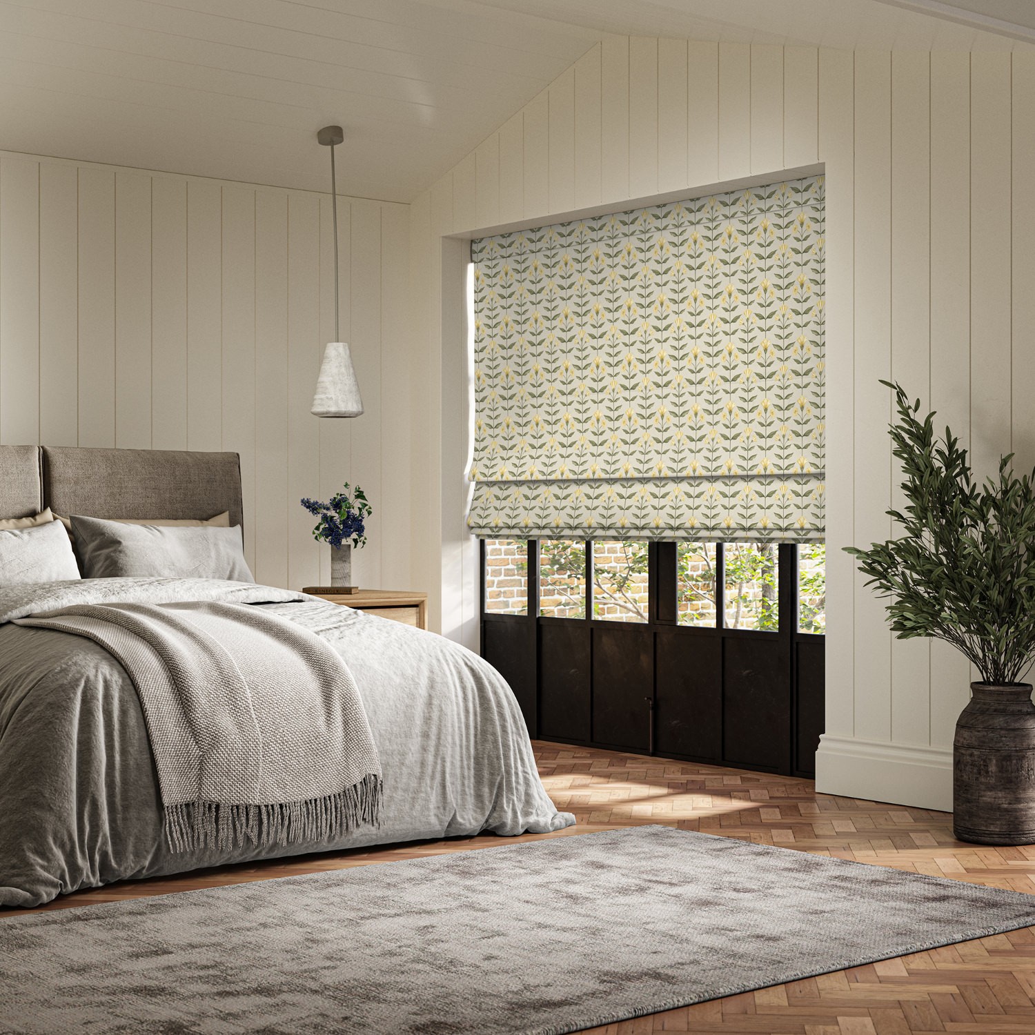 ellianna sand printed roman blind