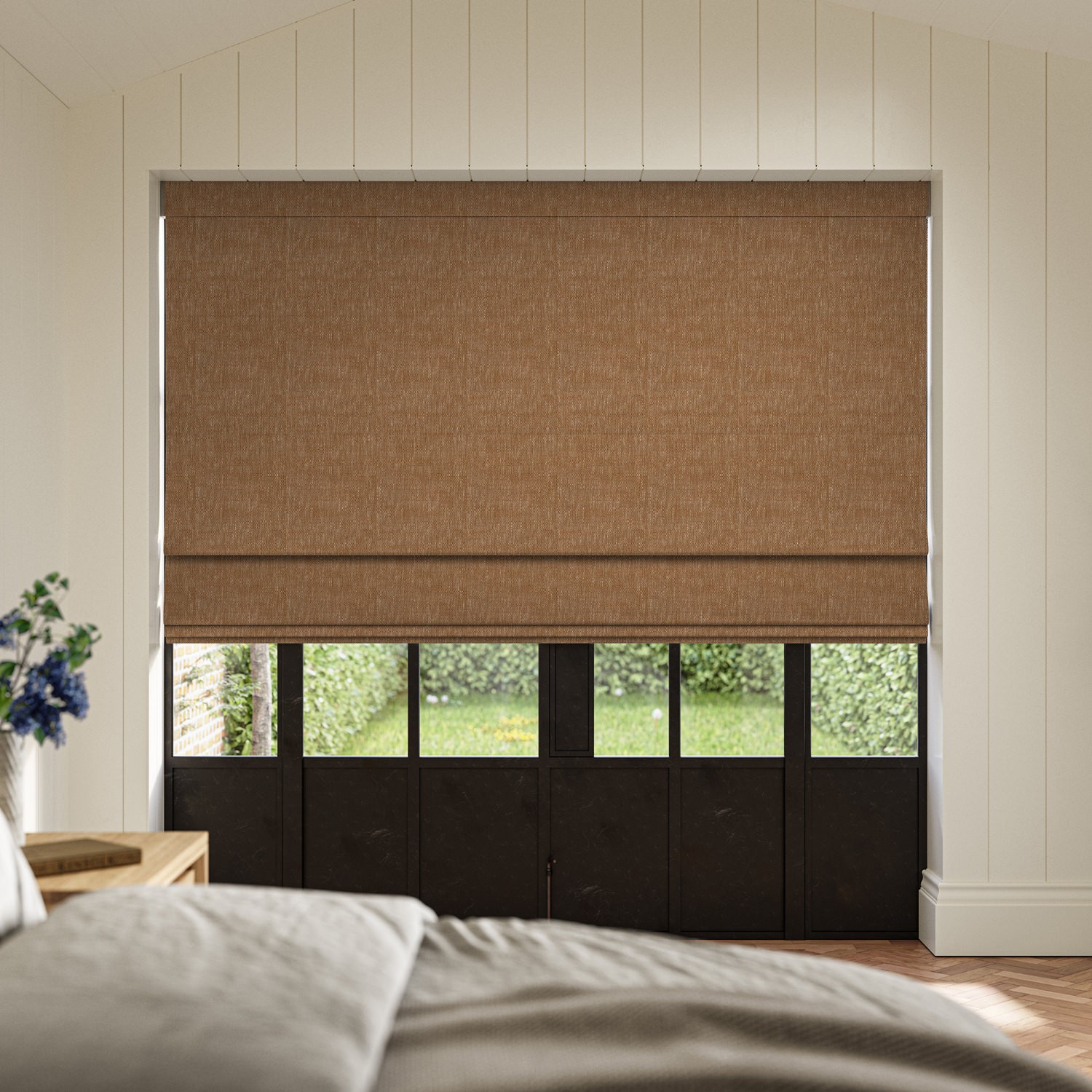 emmy copper plain roman blind