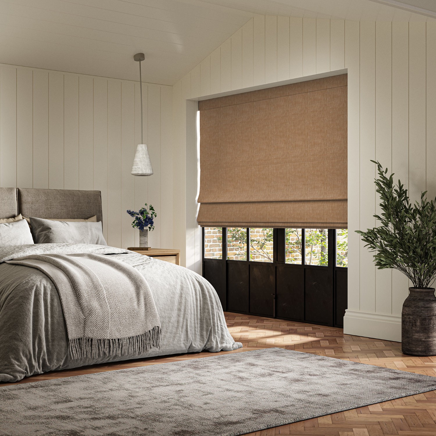 emmy copper plain roman blind