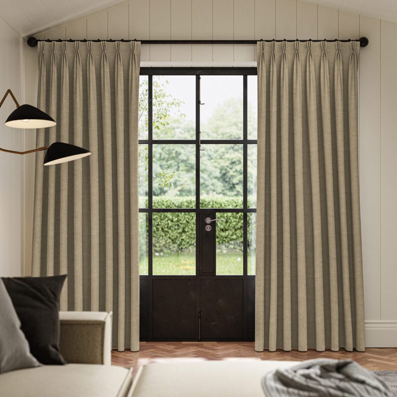 Emmy Fawn Plain Curtain in a gentle and warming soft brown neutral fabric.