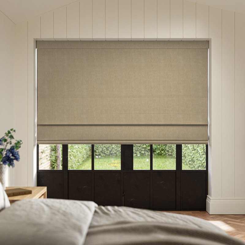Emmy Flax Plain Roman Blind, a timeless and light natural plain fabric with an airy feel