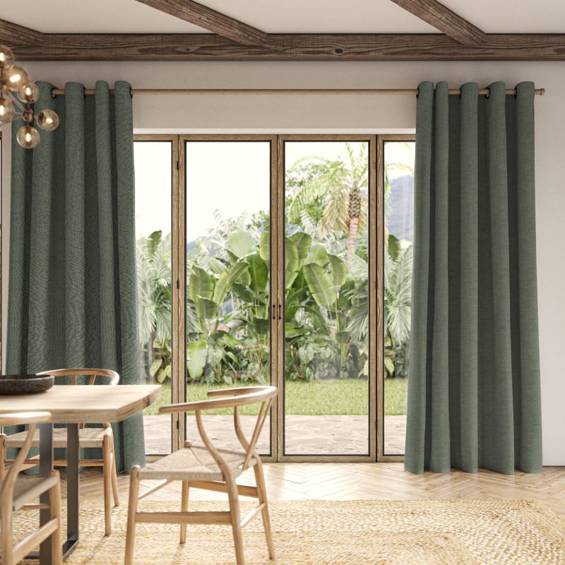Emmy Kingfisher Plain Curtain in a vibrant, electric jewel-toned teal-blue fabric.