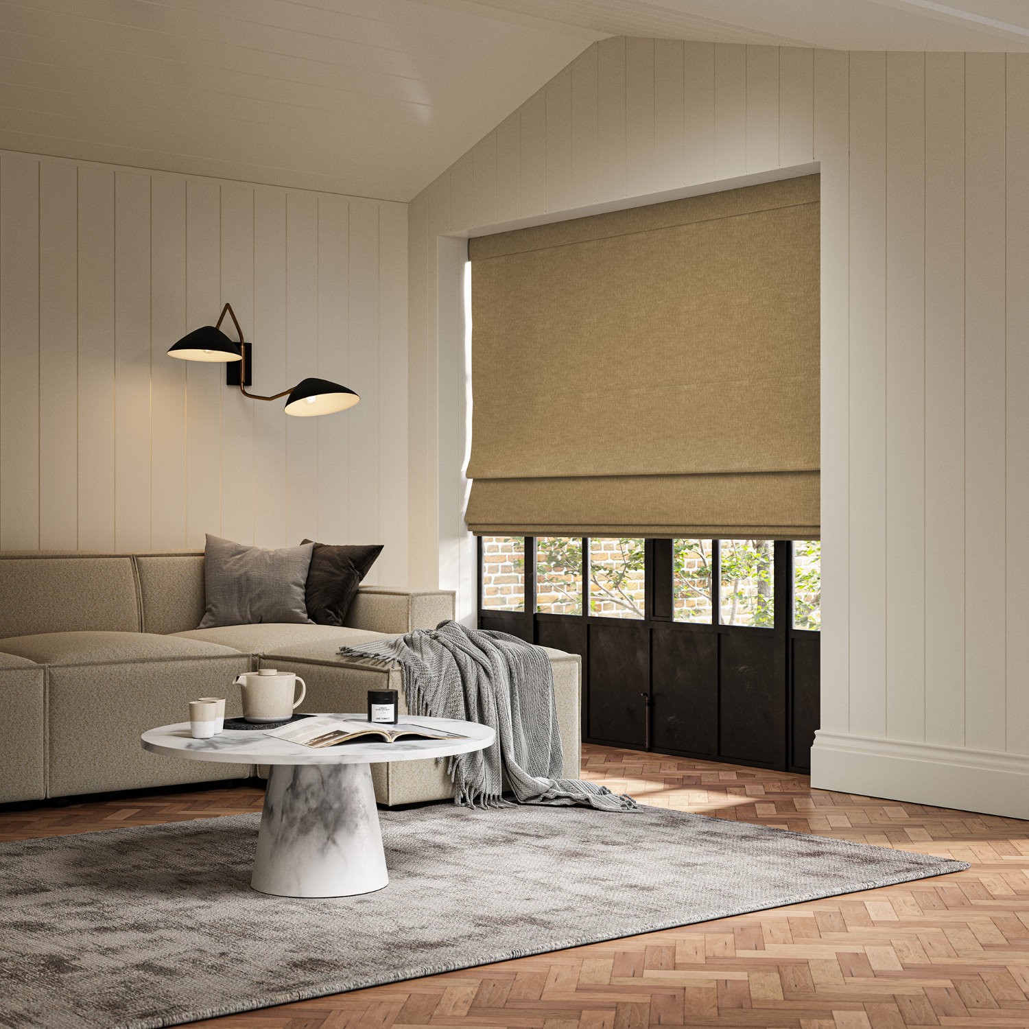 emmy maize plain roman blind
