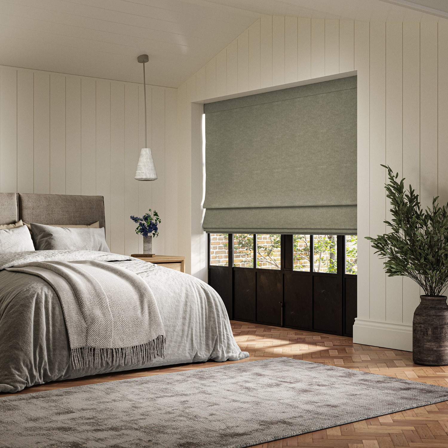 emmy moss plain roman blind