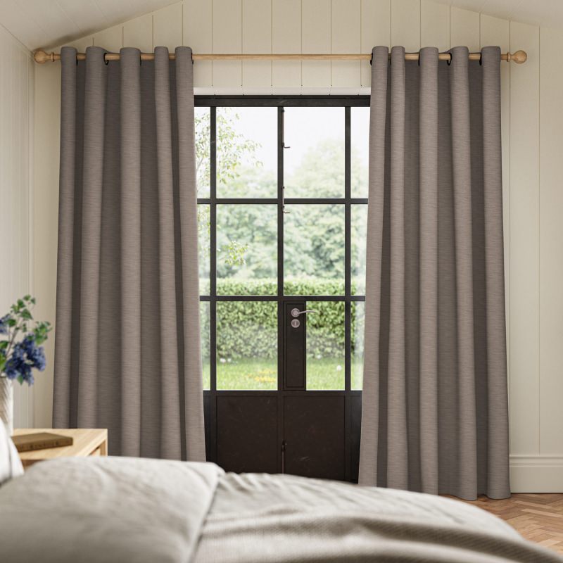 Ernest Bronze Plain Curtain, a plain fabric in a rich, warm bronze with a subtle lustre.