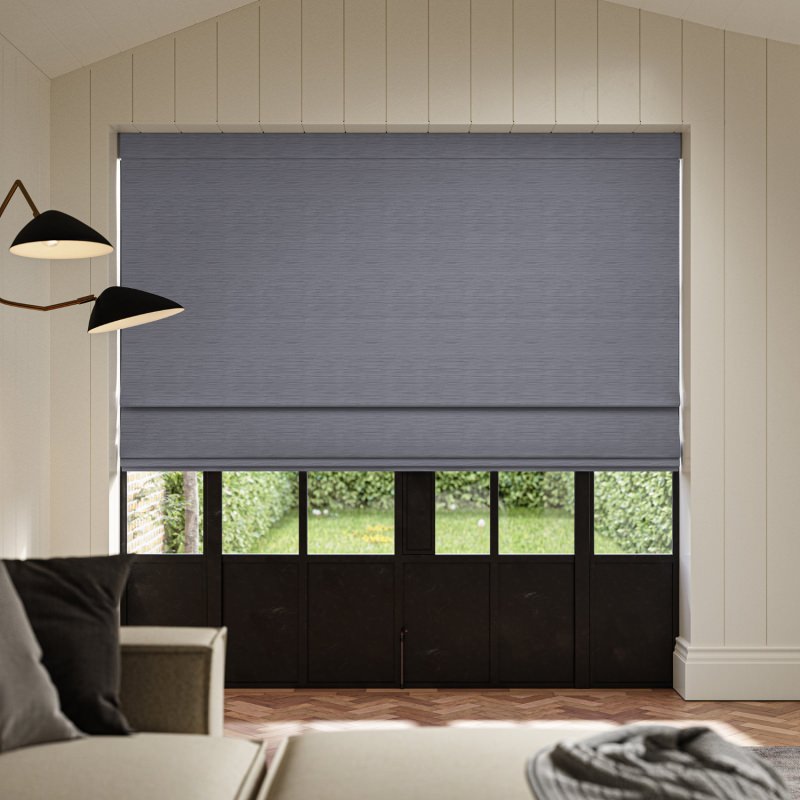 Ernest Danube Plain Roman Blind in a classic, calming blue, showing its elegant, flat construction