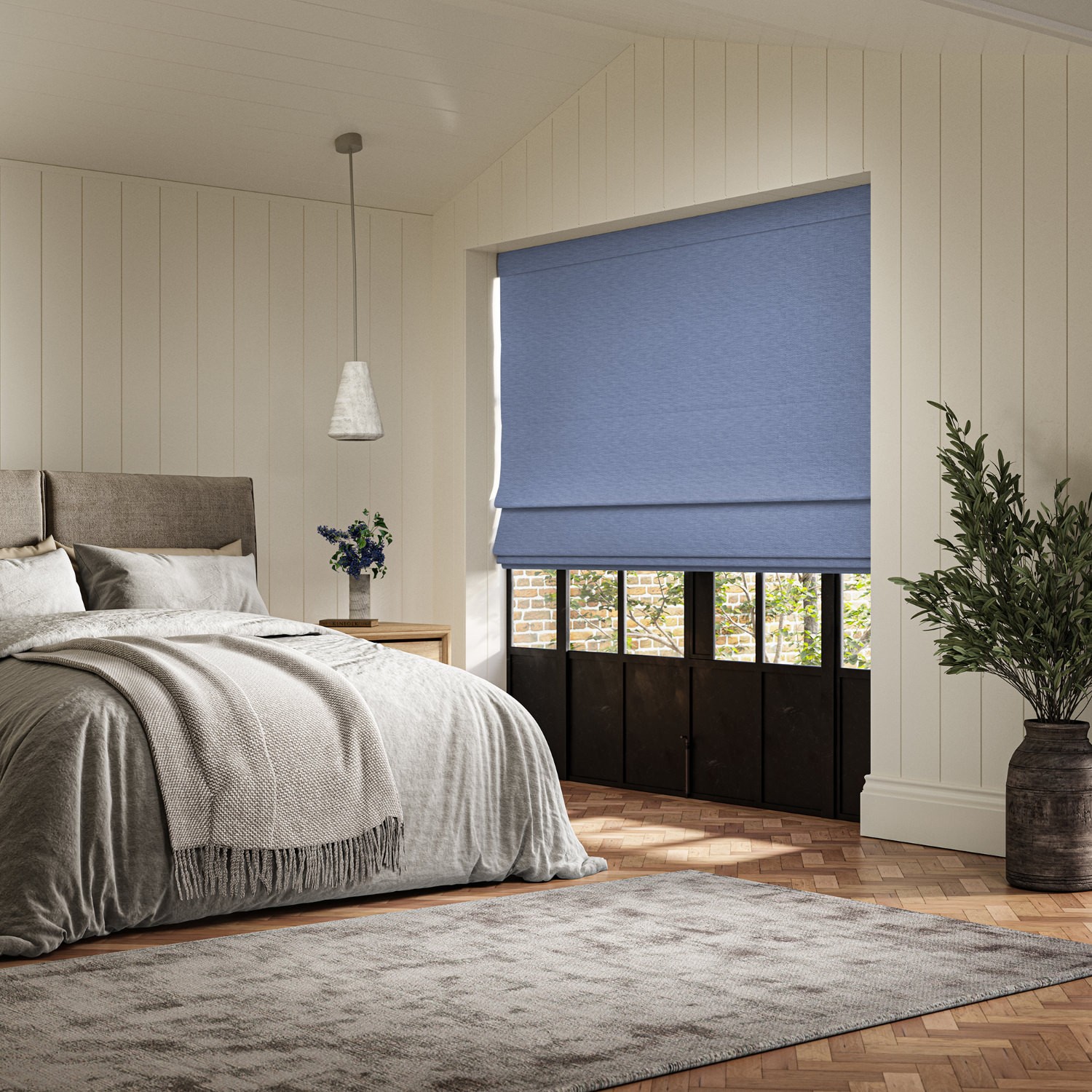 ernest denim plain roman blind