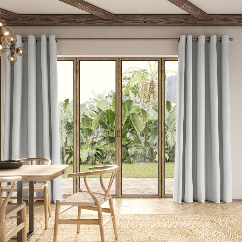 Ernest Dove Plain Curtain in a soft, warm, and peaceful light grey fabric.
