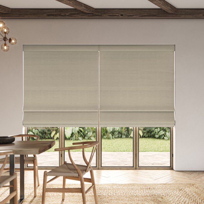 Ernest Linen Plain Roman Blind in a soft, natural, and timeless plain linen-look fabric