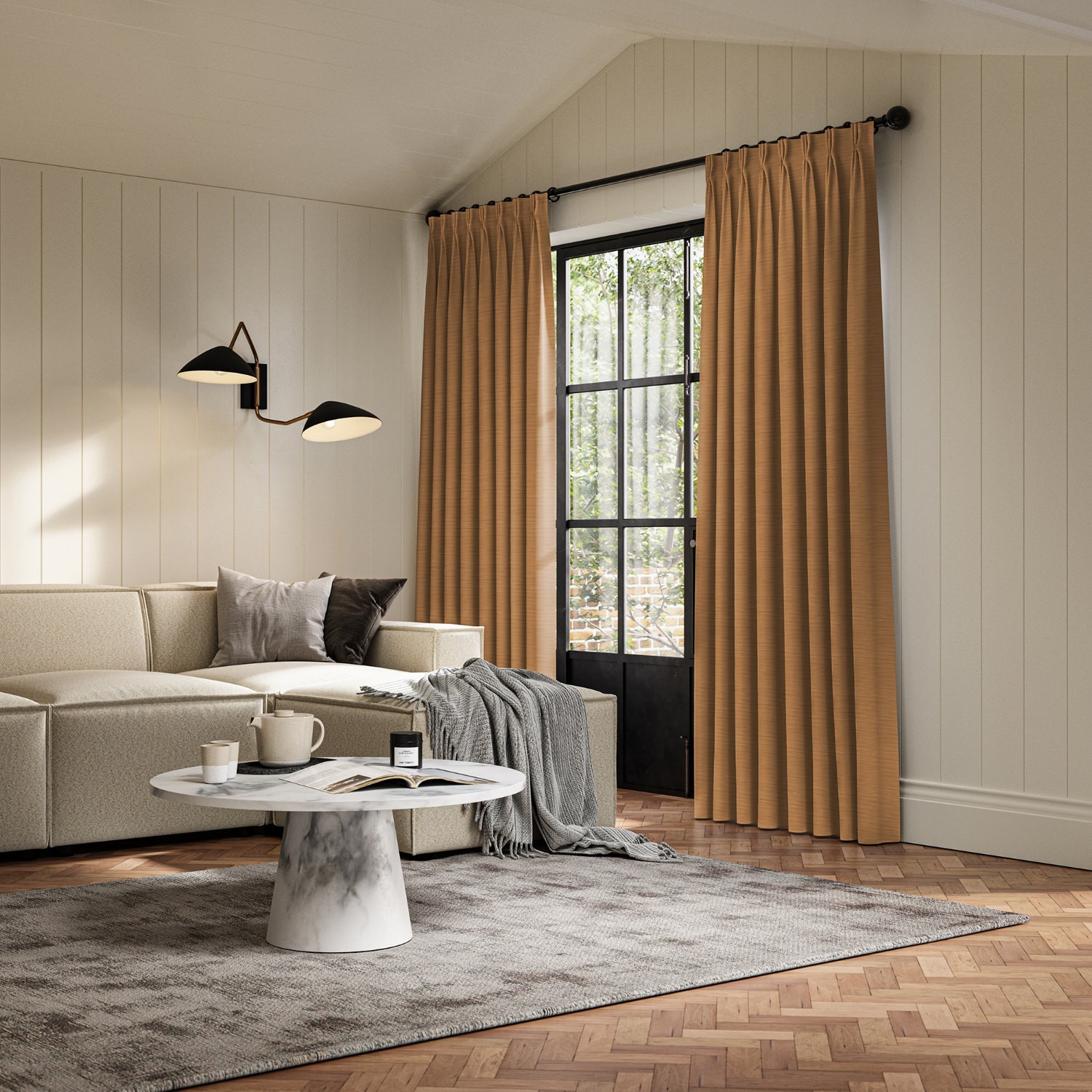 ernest ochre plain curtain