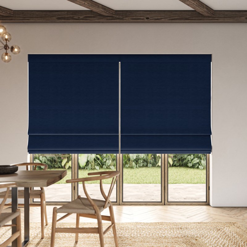 Ernest Riviera Plain Roman Blind in a bright and fresh aqua blue plain fabric