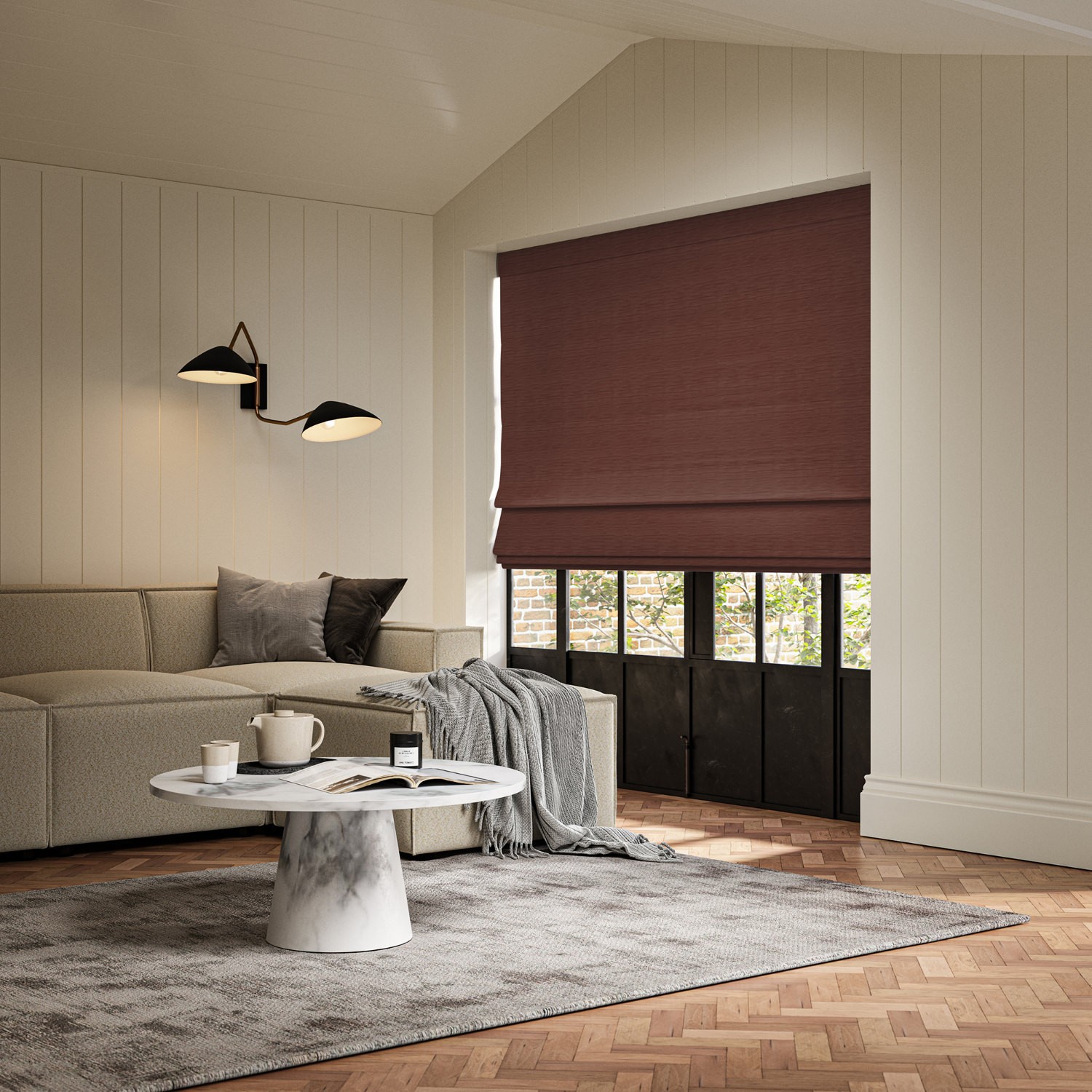 ernest saffron plain roman blind
