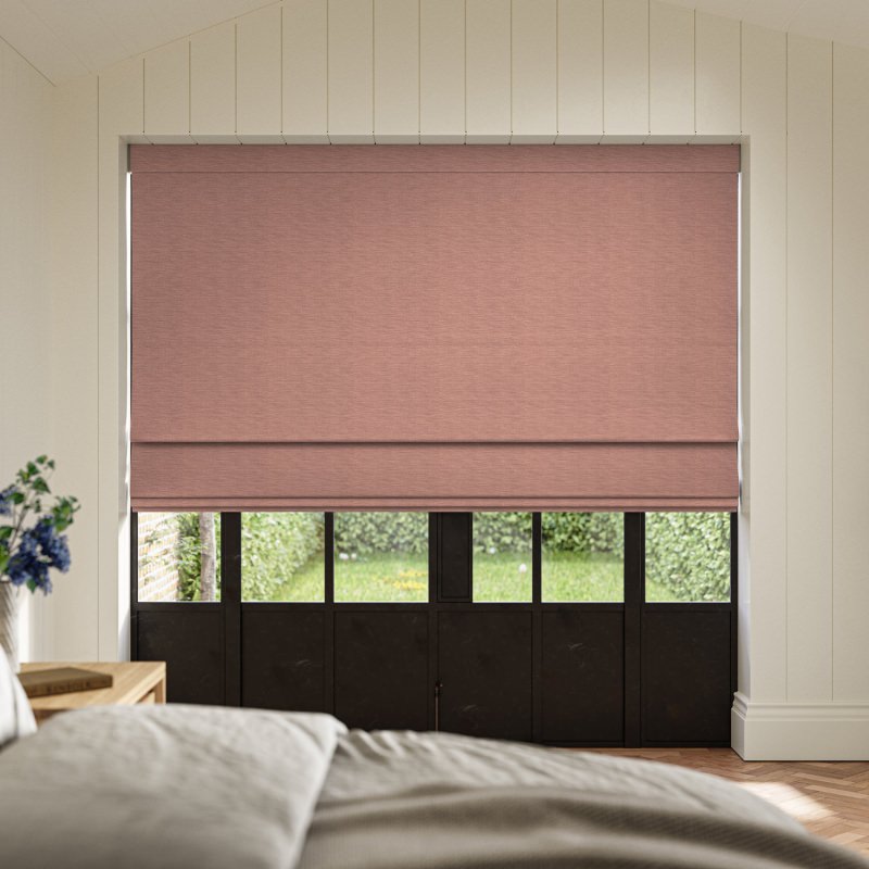 Ernest Vintage Plain Roman Blind in a muted, nostalgic, and soft rose-toned fabric