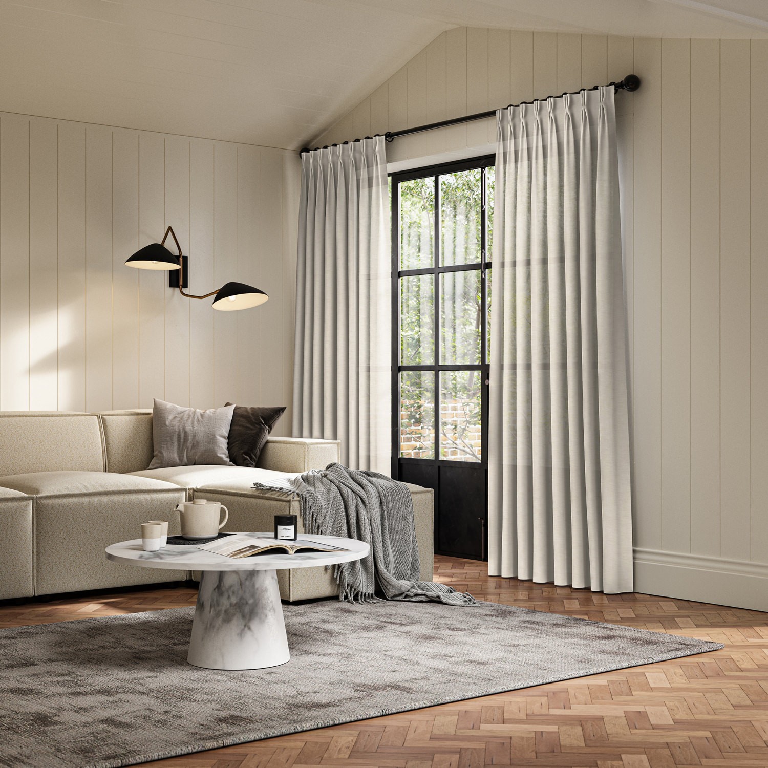 inish putty sheer curtain