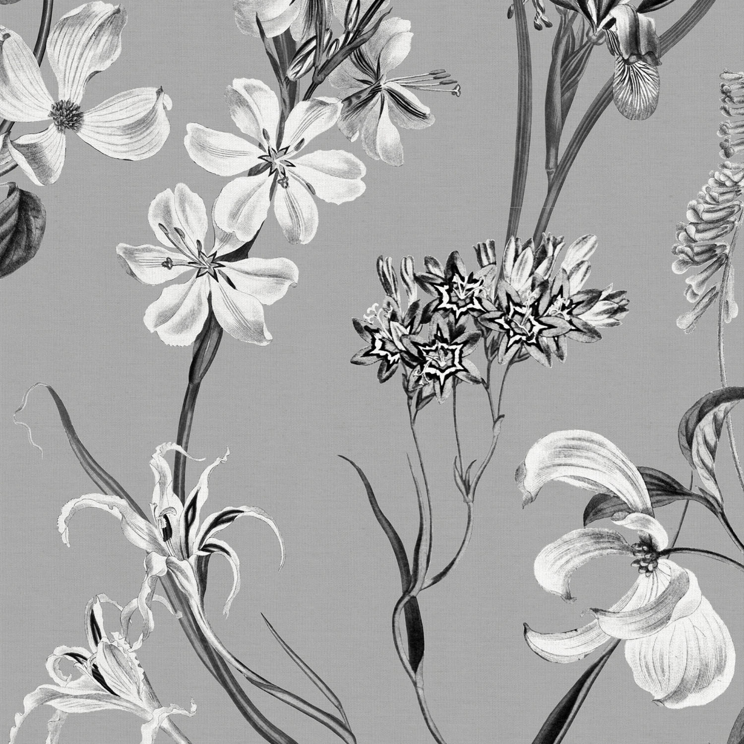iris charcoal printed roman blind