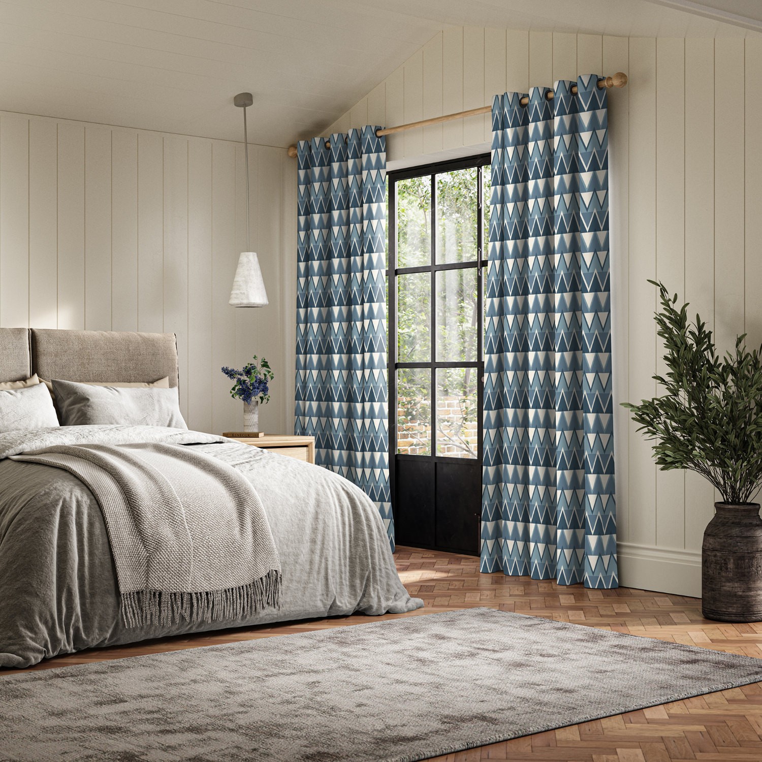 jaden indigo printed curtain