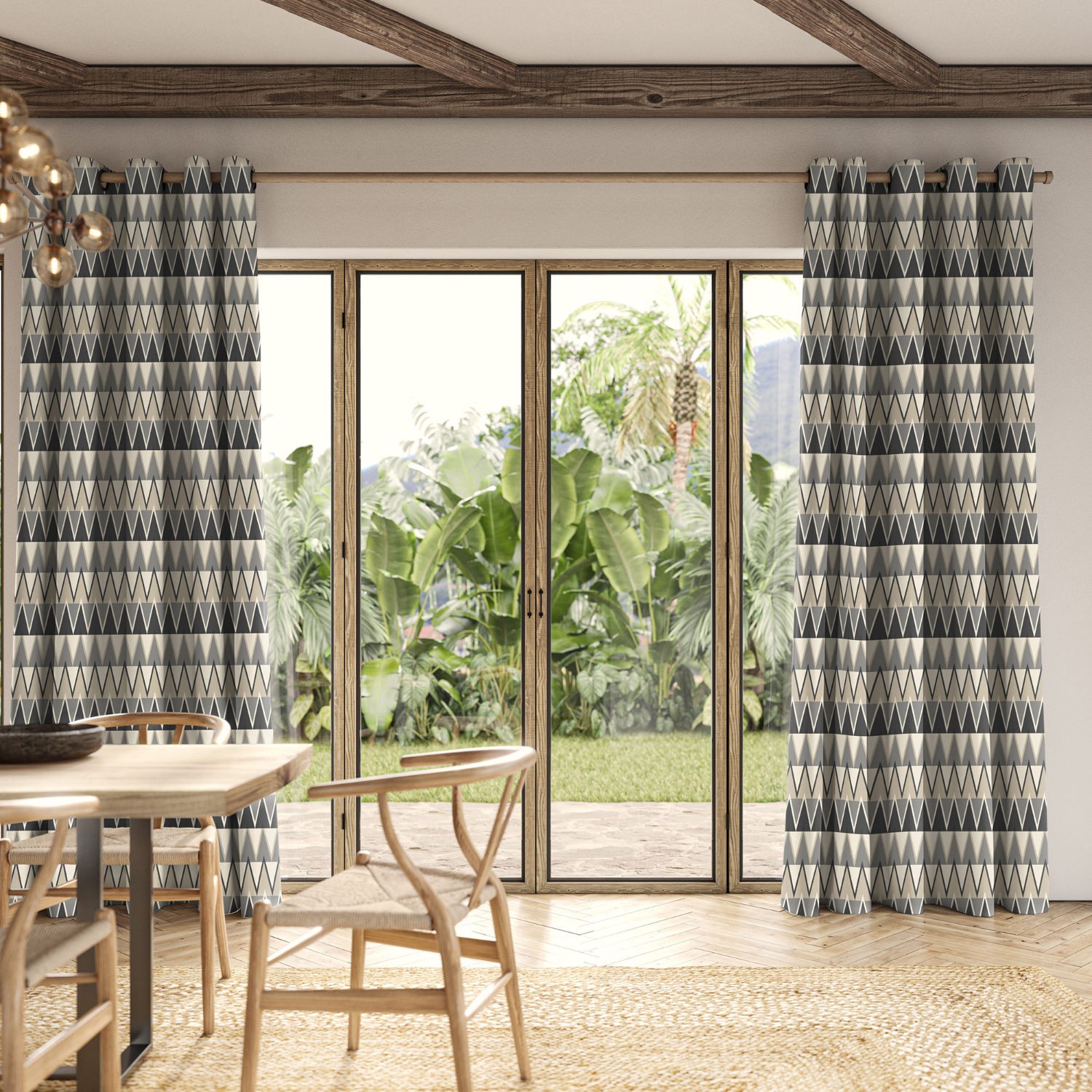 jaden monochrome printed curtain