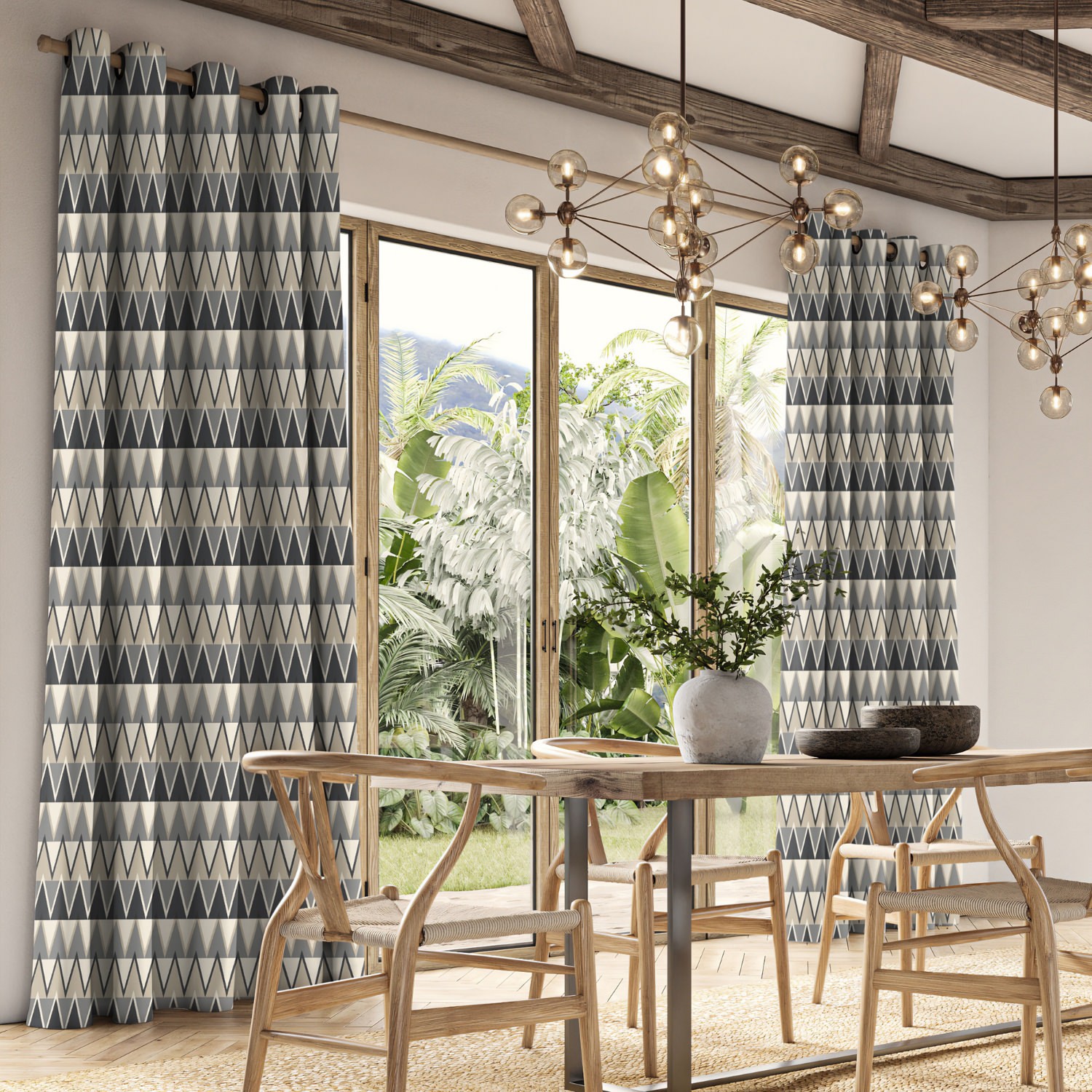 jaden monochrome printed curtain