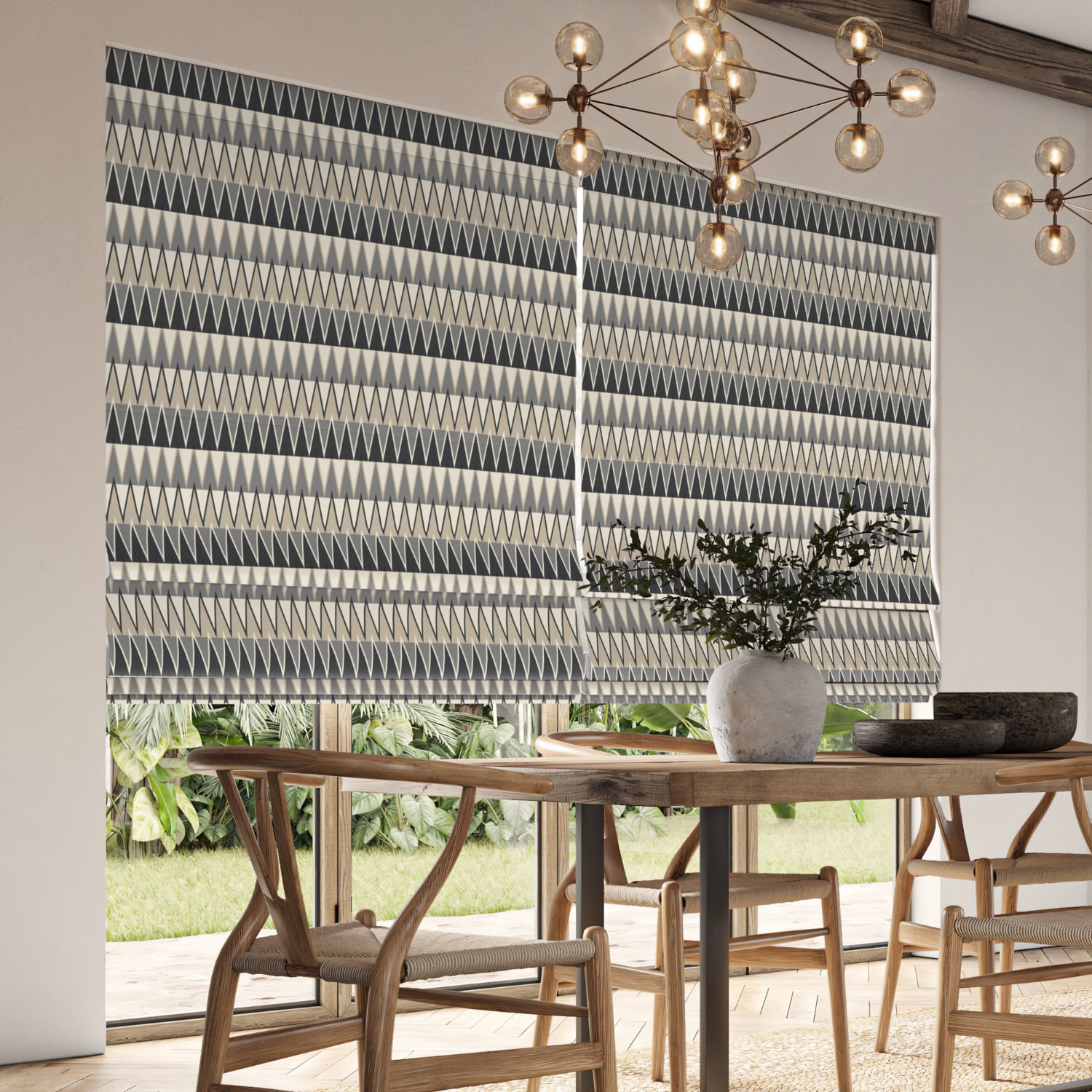 jaden monochrome printed roman blind