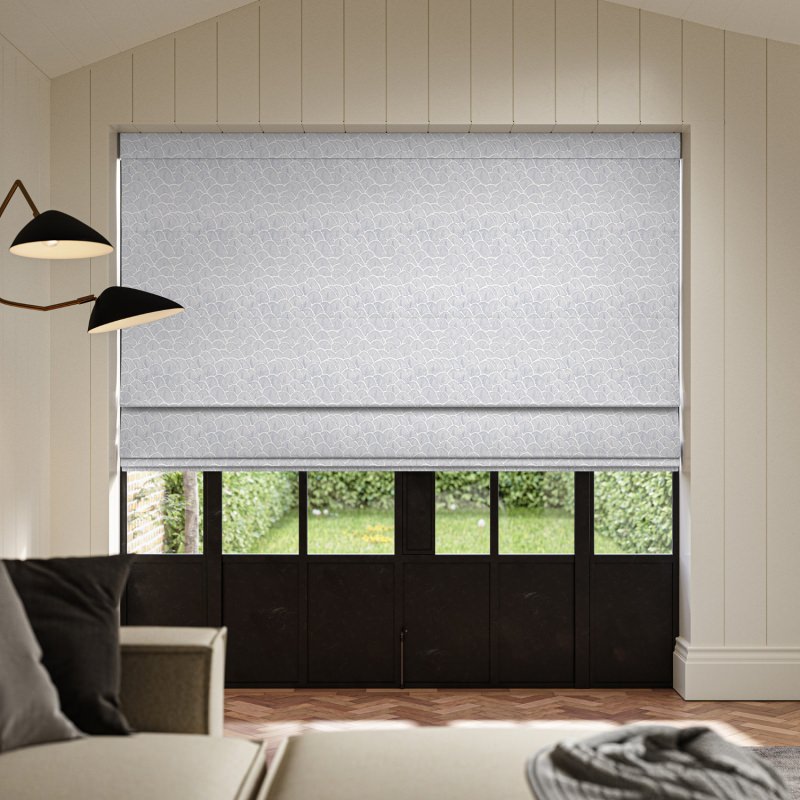 Jodie Denim Jacquard Roman Blind with its relaxed denim-look textured jacquard fabric