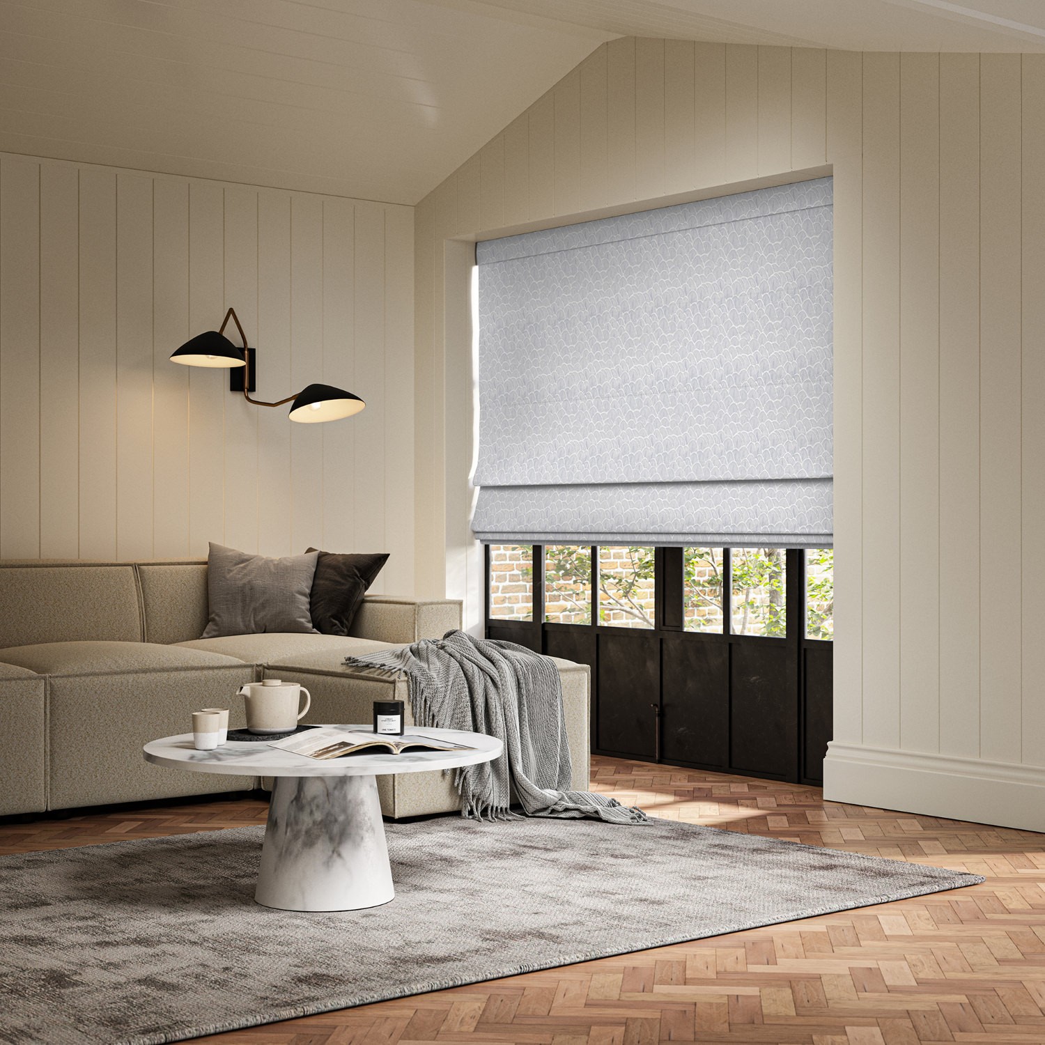 jodie denim jacquard roman blind