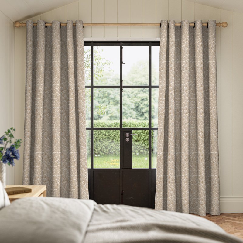 Jodie Natural Jacquard Curtain in a versatile neutral shade with an organic woven finish.