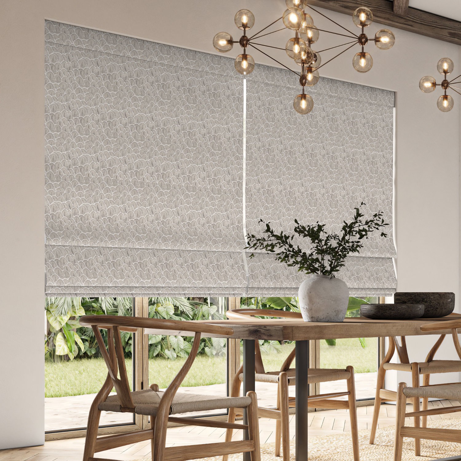 jodie pewter jacquard roman blind