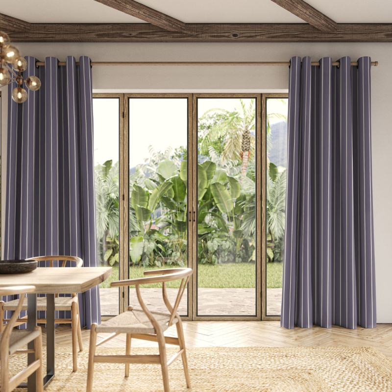 Karlie Mulberry Printed Curtain with a delicate, intricate pattern in a deep, warm purple-red.