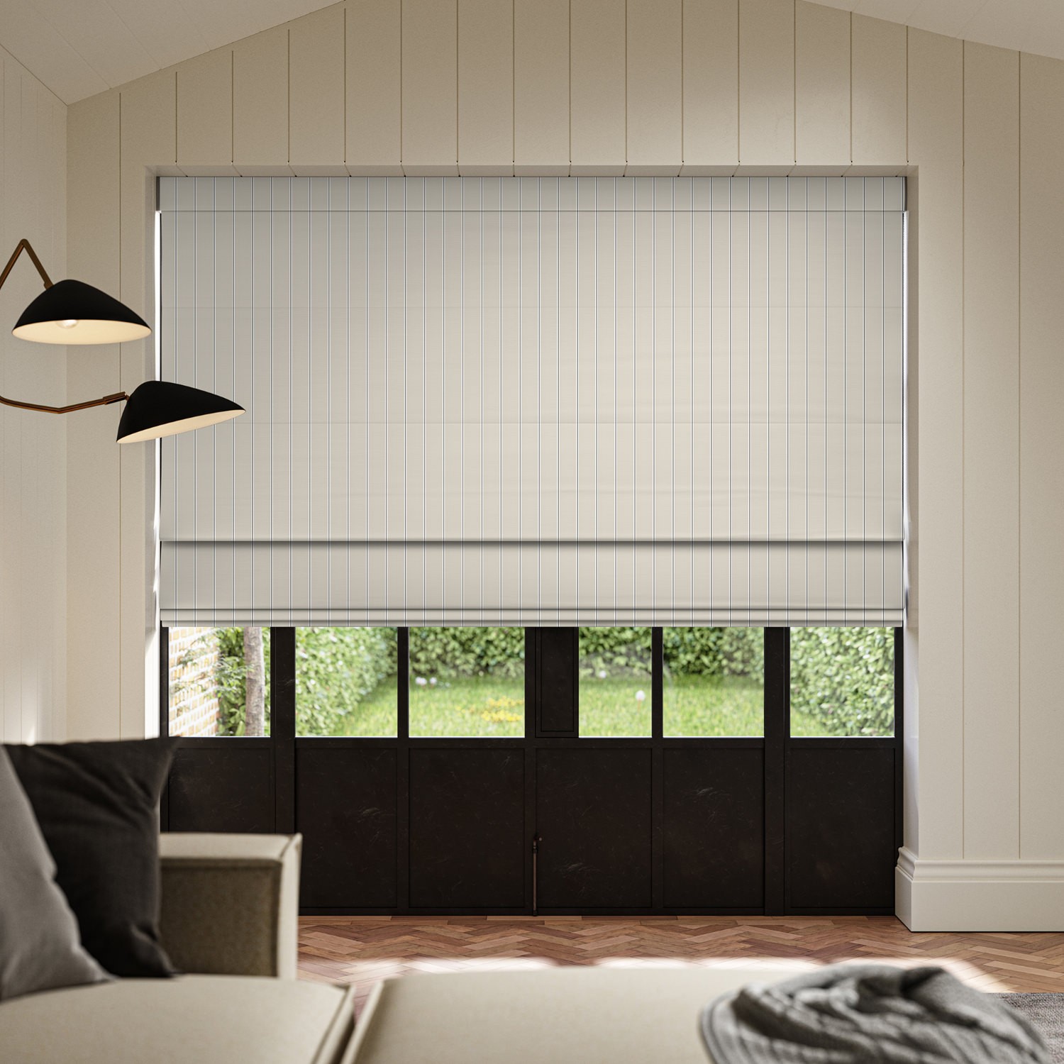 karlie putty printed roman blind