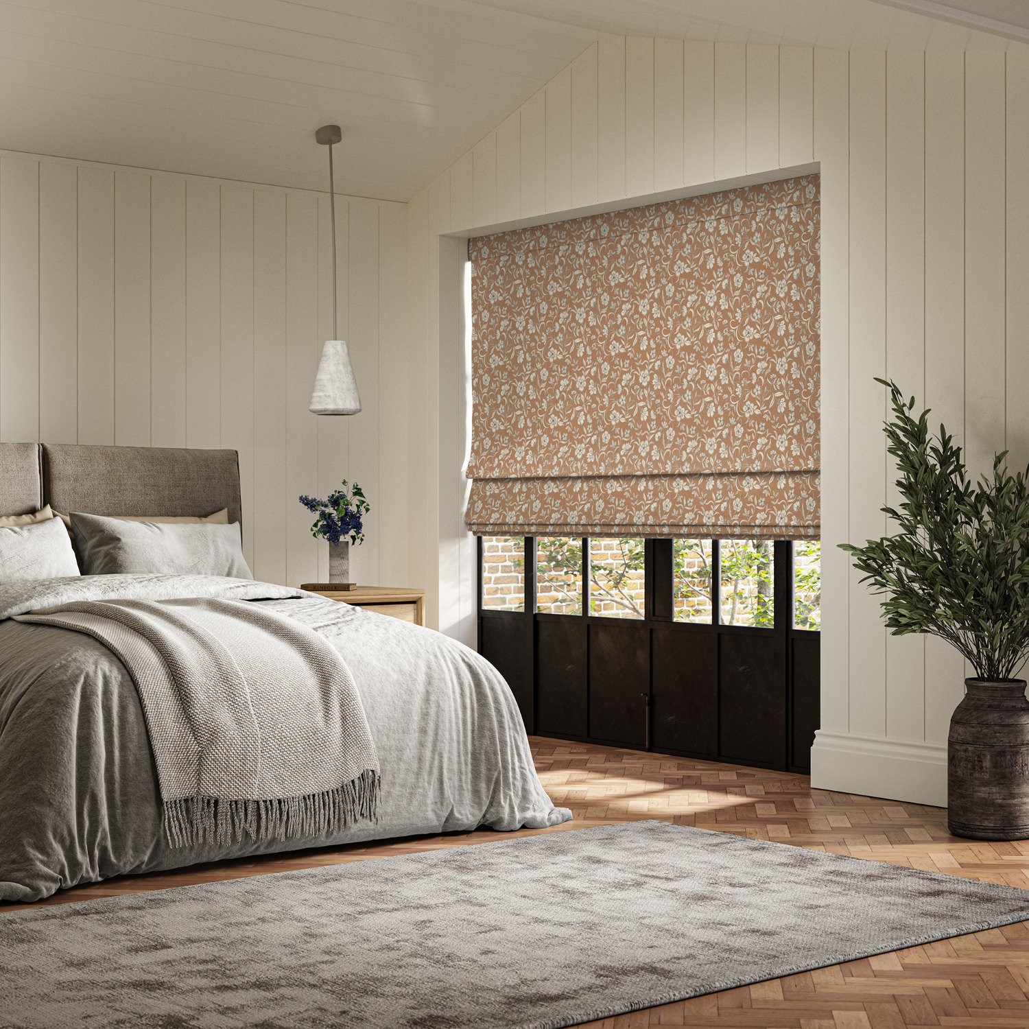 lera auburn printed roman blind