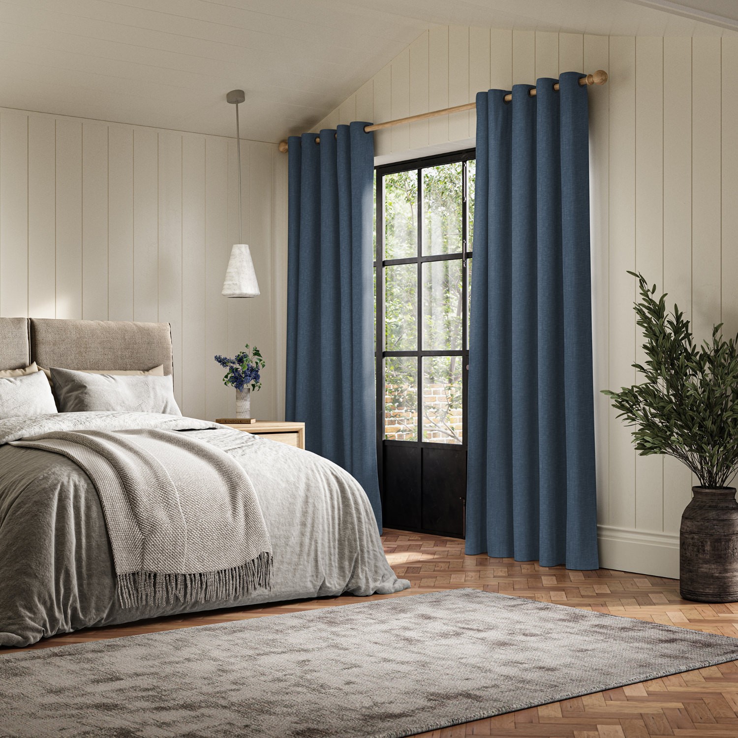lou denim plain curtain
