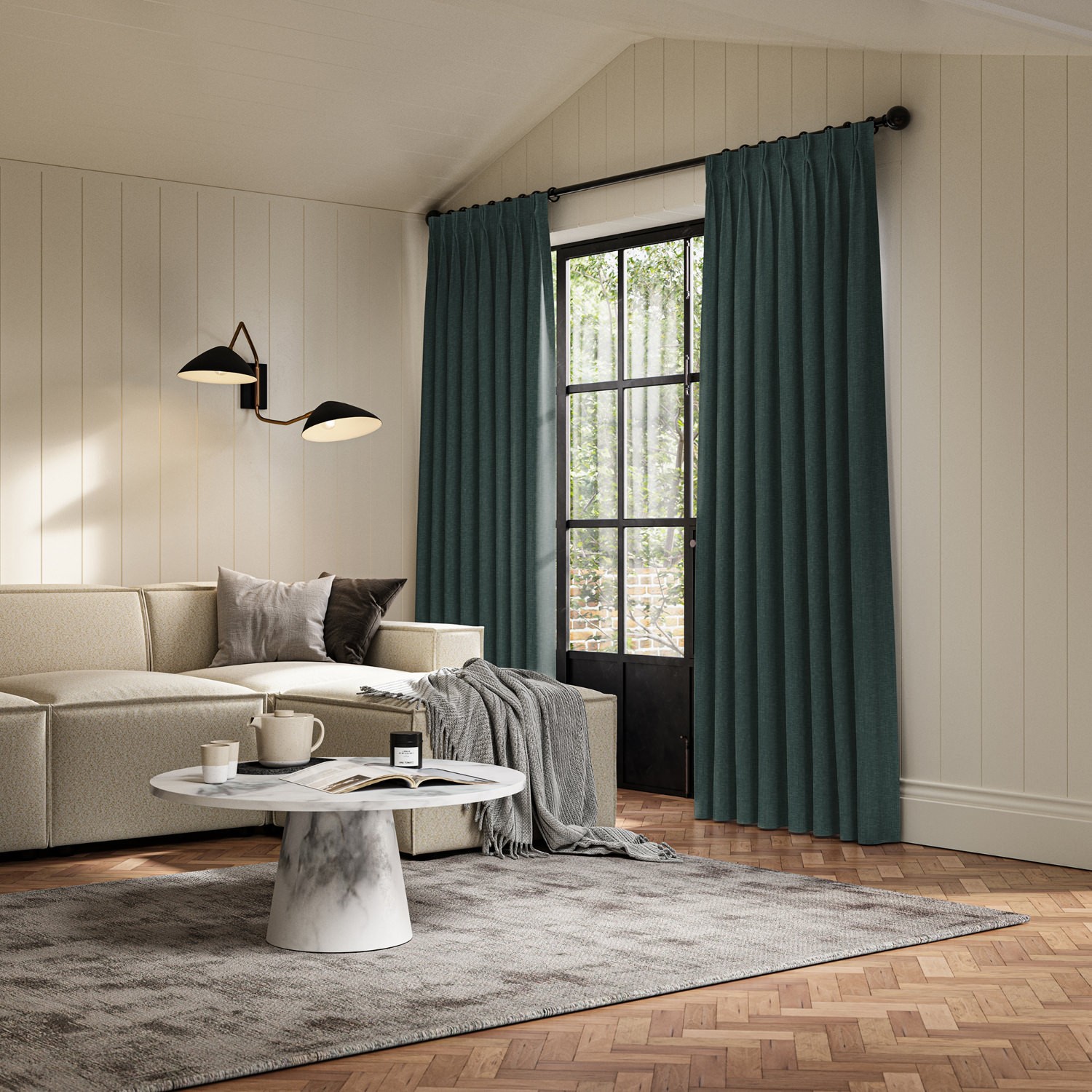 lou emerald plain curtain