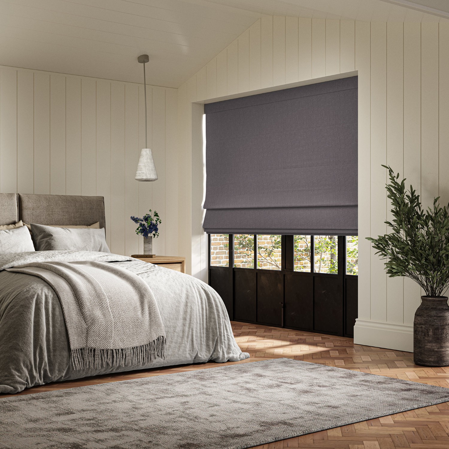 lou flint plain roman blind