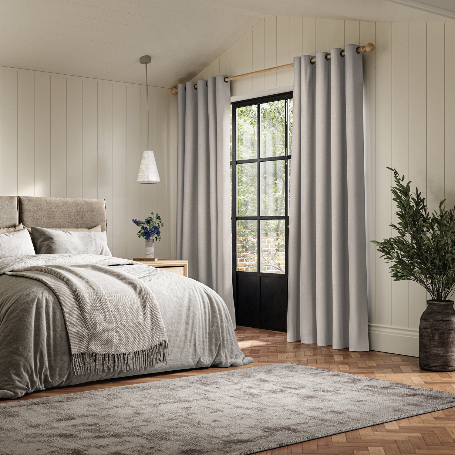 lou mauve plain curtain
