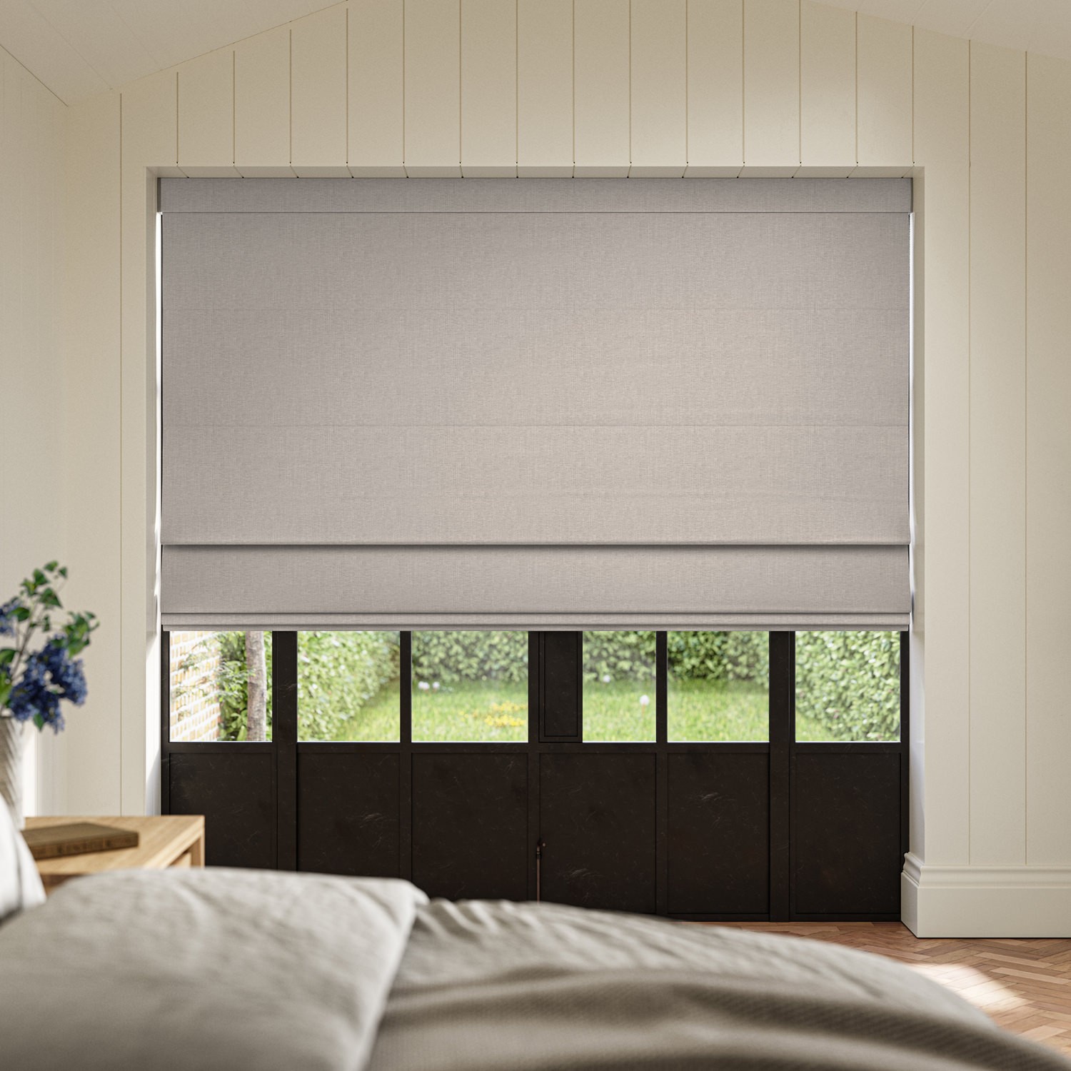 lou mauve plain roman blind