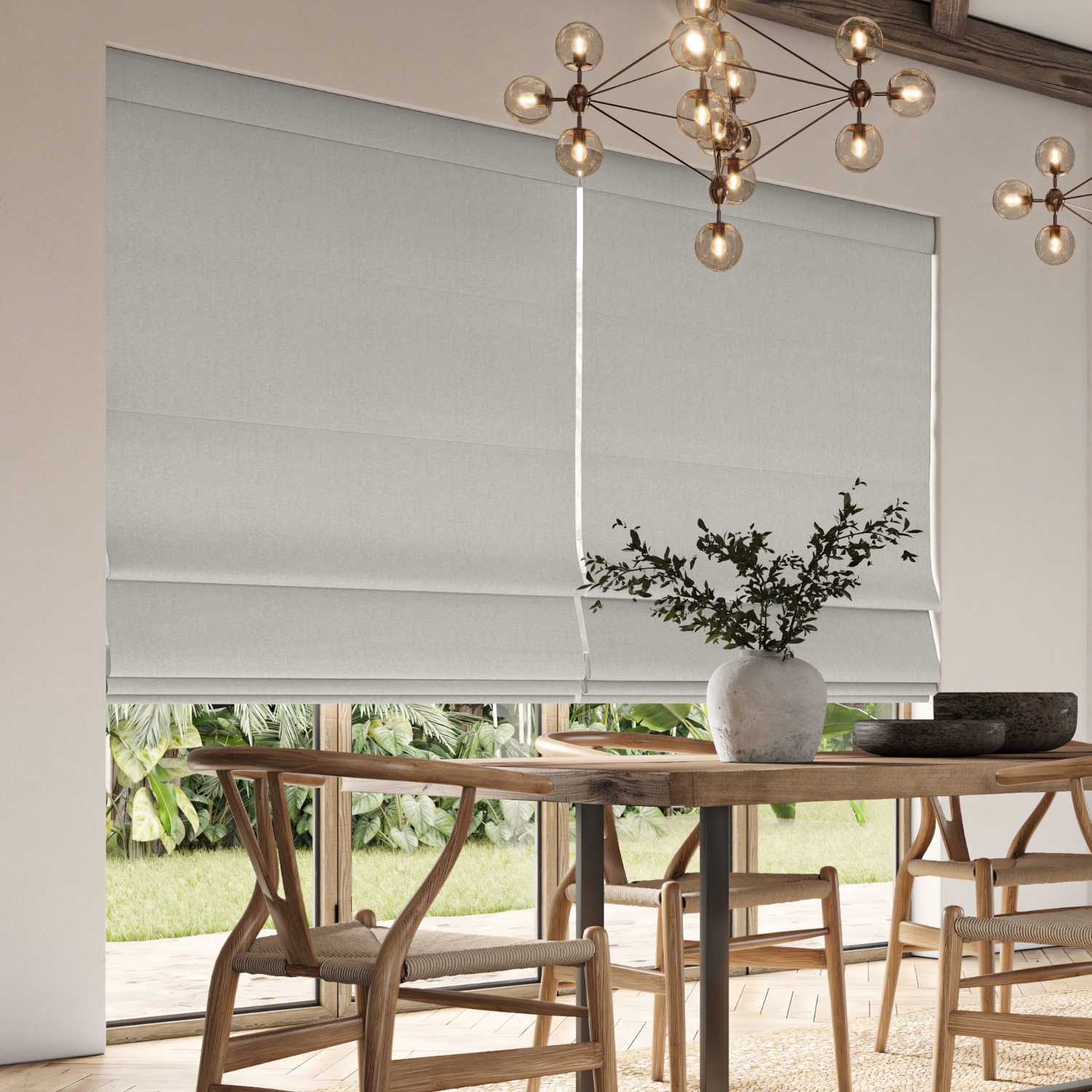 lou oyster plain roman blind